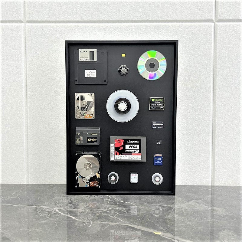 Evolution of Data Storage - 3D Modern Art Wall Hanging Aluminum Alloy Reinforced Frame
